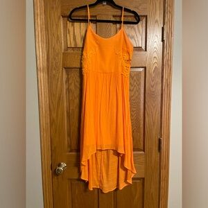 Orange spaghetti strap dress